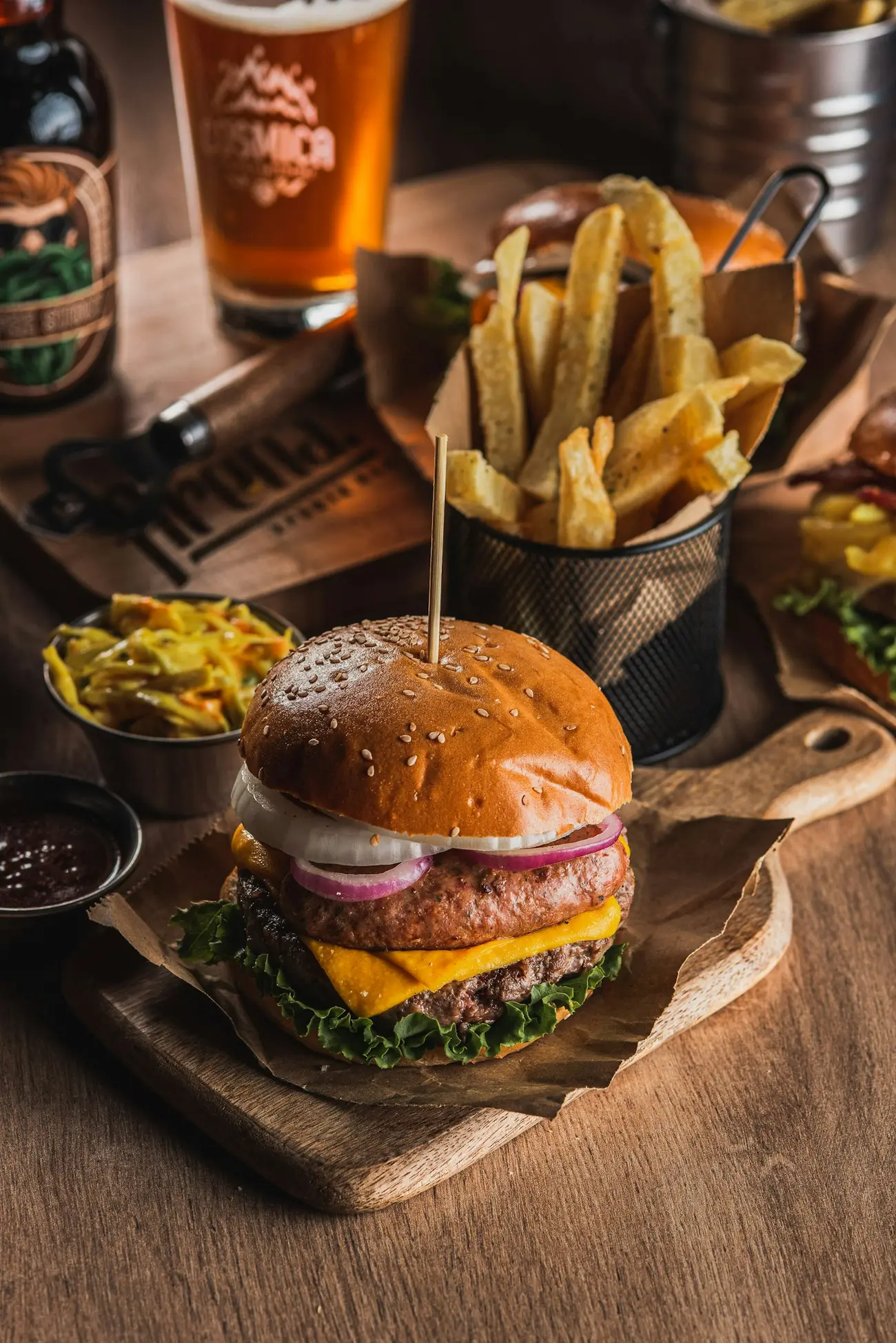 Burger and fries